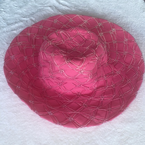 Pink floppy straw hat vintage but like new main image 9